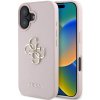 Zadný kryt Guess PU Grained 4G Metal Logo pre iPhone 16 Pink