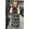 Dámska kožušinová vesta GILET3 dark grey
