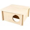 Duvo+ Drevený domček pre drobné hlodavce 20 x 20 x 10 cm bungalov