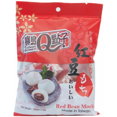 Q Brand Red Bean Mochi ryžové koláčiky s príchuťou Bubble Tea 120 g