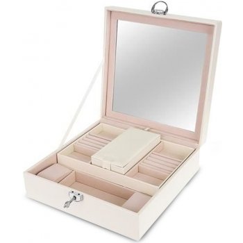 Beautylushh 8895 kufríková šperkovnica so zrkadlom na kľúč biela od 17,89 €  - Heureka.sk