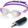 Plavecké okuliare AQUA SPEED Vortex Mirror&Case White/Violet Pattern 59 M/L