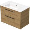 INTEDOOR Kúpeľ.skriňa+umývadlo BEE, úchyt čierny, 2 zás., š. 81 cm, dub Hickory