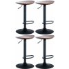 Design-Shop Barová stolička Skelde (SET 4 ks) - čierny rám, kov / masívne drevo - Orech