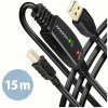 AXAGON ADR-215B, USB 2.0 A-M - B-M aktivní propojovací / repeater kabel, 15m (ADR-215B)