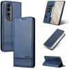 Peňaženkové kožené puzdro AZNS na Honor 90 - Tmavo modrá