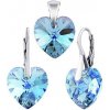 Silvego Strieborná súprava Srdce Aquamarine so Swarovski Crystals LSW015S