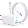 JOYROOM 143483 JOYROOM JR-TG10 GaN Sieťová nabíjačka 65W + USB-C kábel 100W 1.2m biela