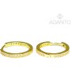 ADANITO BRN0938G - Zlaté náušnice krúžky so zirkónmi 18 mm 2.55 g