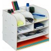 Organizér na stôl s úložnými priehradkami RD42746, biela