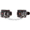 Kink - Black Wrist Restraints With Red Heart Inlay Adjustable 21-28 Cm X 5.5 Cm
