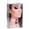 KINKY DIVA HEART LOCK & KEY COLLAR PINK/GOLD