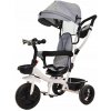 STABILNÁ TROJKOLKA 6v1 S OTOČNÝM SEDADLOM, BEZPEČNOSTNÝMI PÁSMI A POHODLNÝM DIZAJNOM - SIVÁ