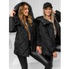 Čierna dámska prešívaná zimná bunda s kapucňou Bolf 5M3175A