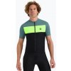 Rogelli Core Block pánsky cyklistický dres čierna / tyrkysová / fluórová žltá