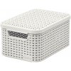 Košík s vekom Curver® STYLE2 LID S, krémový, s vekom, 29x20x14 cm