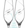 Svadobné poháre na sekt Diamante Silhouette s kryštálmi Swarovski 2 ks