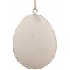 Clayre & Eef Biele antik plechové závesné vajíčko so zlatými srdiečkami - 8*1*6 cm - Clayre & Eef