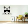 Lepy.sk Samolepka na stenu Mačka s okuliarmi Velikost (šírka x výška): l20x115cm, Farebná varianta: Jemná růžová