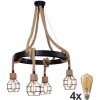 Polux LED Luster na lanku ROPE ALEGRA 4xE27/10W/230V LEDSA1202 + záruka 3 roky zadarmo