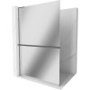 Mexen Kioto+ L sprchový kout s policí Walk-in 90 x 200 cm, zrcadlo, gun metal - 800-090-123-95-50