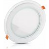 Mini LED panel okrúhly Glass zapustený 18W, 3000K, 1260lm, VT-1881G (V-TAC)