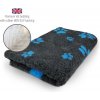 DRYBED Premium Vet Bed antracitový + modré labky 100 x 75 cm