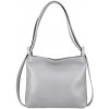 Mondo Italia Kožená kabelka na rameno/batoh 575 šedá Made in Italy Šedá