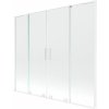 Mexen Velar L Duo, 2-krídlová posuvná vaňová zástena 180 x 150 cm, 8mm číre sklo, biela matná, 896-180-003-02-20