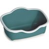 STEFANPLAST Chic Open 56x38,5x26cm toaleta pre mačky s odnímateľným okrajom biela/ tmavo zelená