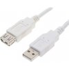 Logo USB predlžovačka (2.0), USB A samec - USB A samica, 0.3m, biela, blister