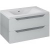 SAPHO - WAVE umývadlová skrinka 79,7x45x47,8cm, biela/dub strieborný WA080-3011