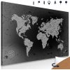 Obraz na korku čierno-šedá zaujímavá mapa