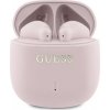 Bluetooth sluchátka Guess Guess GUTWSJ14ESGP TWS + dokovací stanice růžová/růžová Tištěné klasické logo