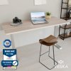 VESKA Výškovo nastaviteľný stôl (140 x 70 cm) - Sit & Stand Desk - Kancelársky stôl s elektrickým nastavením výšky s dotykovou obrazovkou a oceľovými nohami - strieborný/dubový