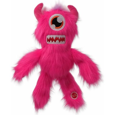 Dog Fantasy Hračka Monsters strašídlo pískacie jednooké chlpaté ružové 35 cm