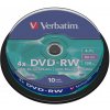 Verbatim DVD-RW, Matt Silver, 43552, 4.7GB, 4x, spindle, 10-pack, bez možnosti potlače, 12cm, pre archiváciu dát
