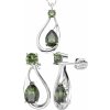 A-B Set of silver jewelry Aphrodite with natural moldavites 20000054