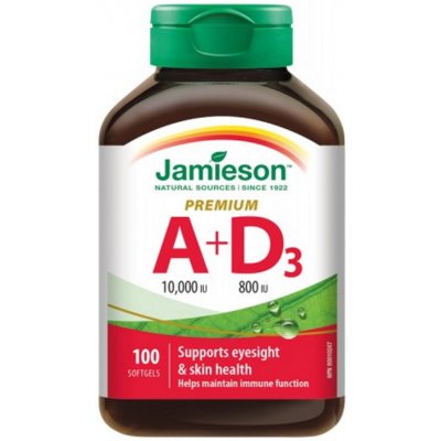 JAMIESON Vitamín A a D Premium 10000 IU/ 800 IU 100 kapsúl