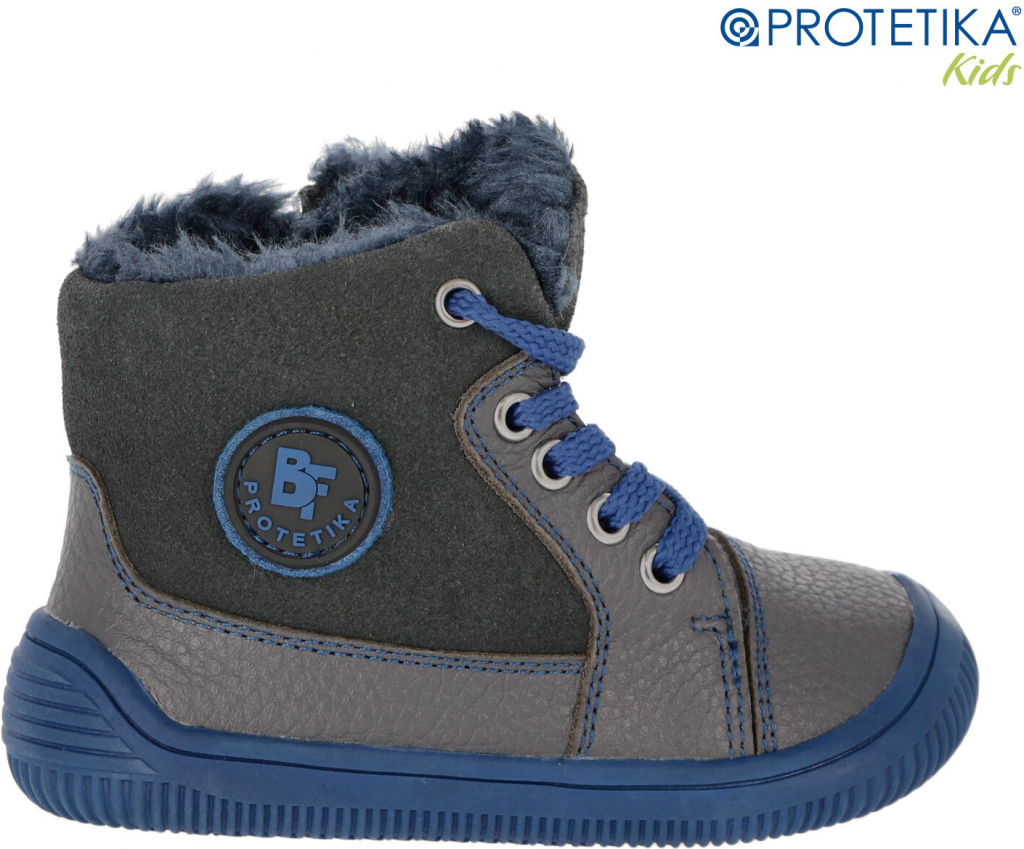 Protetika zimné Barefootové topánky AMIS grey zateplené kožušinkou