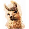 ZUTY Maľovanie podľa čísel LAMA S KVETMI Rámovanie vypnuté plátno na rám Rozmer 80x100 cm