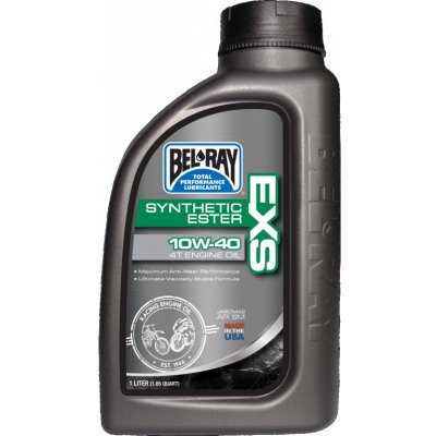 Bel-Ray Motorový olej EXS FULL SYNTHETIC ESTER 4T 10W40 1L (Špičkový plne syntetický olej pre štvortaktné motory motocyklov pre najnáročnejšie aplikácie. API SM, JASO MA2.)