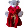 Plyšový medveď 30 cm s červeným vrecom