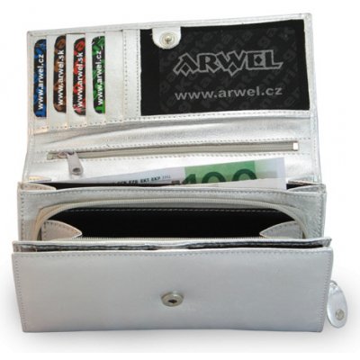 Dámska kožená listová peňaženka Arwel 2120­ strieborná