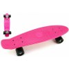 Teddies Skateboard - pennyboard 60cm nosnosť 90kg, kovové osi, ružová farba, čierne kolesá
