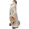 Polyresinová dekorácia stojaceho Mikuláša v krémovo-bordovom farebnom prevedení s darčekmi a stromčekom 15 x 12 x 25 cm Clayre & Eef 42411
