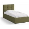 Zelená čalúnená jednolôžková posteľ s úložným priestorom s roštom 90x200 cm Phaedra – Micadoni