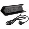 LEGRAND elektrická zásuvka PopUp, 3x 230V Francouzská, 1x USB A+C, čierna matná