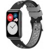 eses Silikónový remienok dierkovaný pre Huawei Watch Fit a Huawei Watch Fit New - Čierno sivý