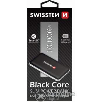 Swissten Black Core Slim Power Bank 10000 mAh